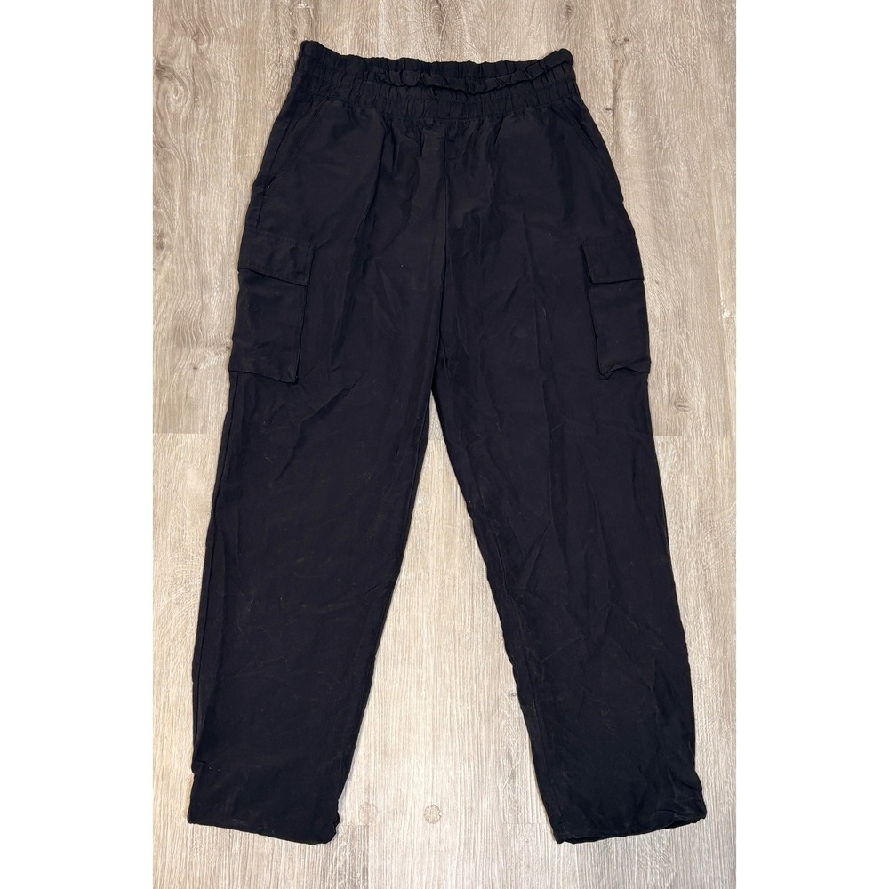 Fabletics Black Cargo Pants Elastic Waist Recycled Nylon PT2146684-9736-17050‎